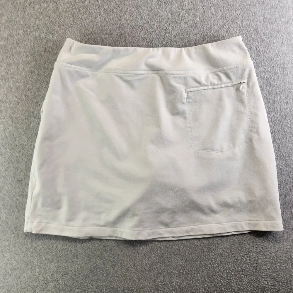 Footjoy Skort Womens L White Jersey Knit Zip Pocket Short Lined Skirt Golf FJ - Picture 5 of 13